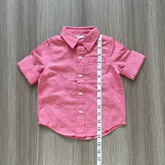 NWT Janie and Jack Linen Button Up Roll-Cuff Shirt & Striped Socks Red 12-18M - Picture 7 of 12